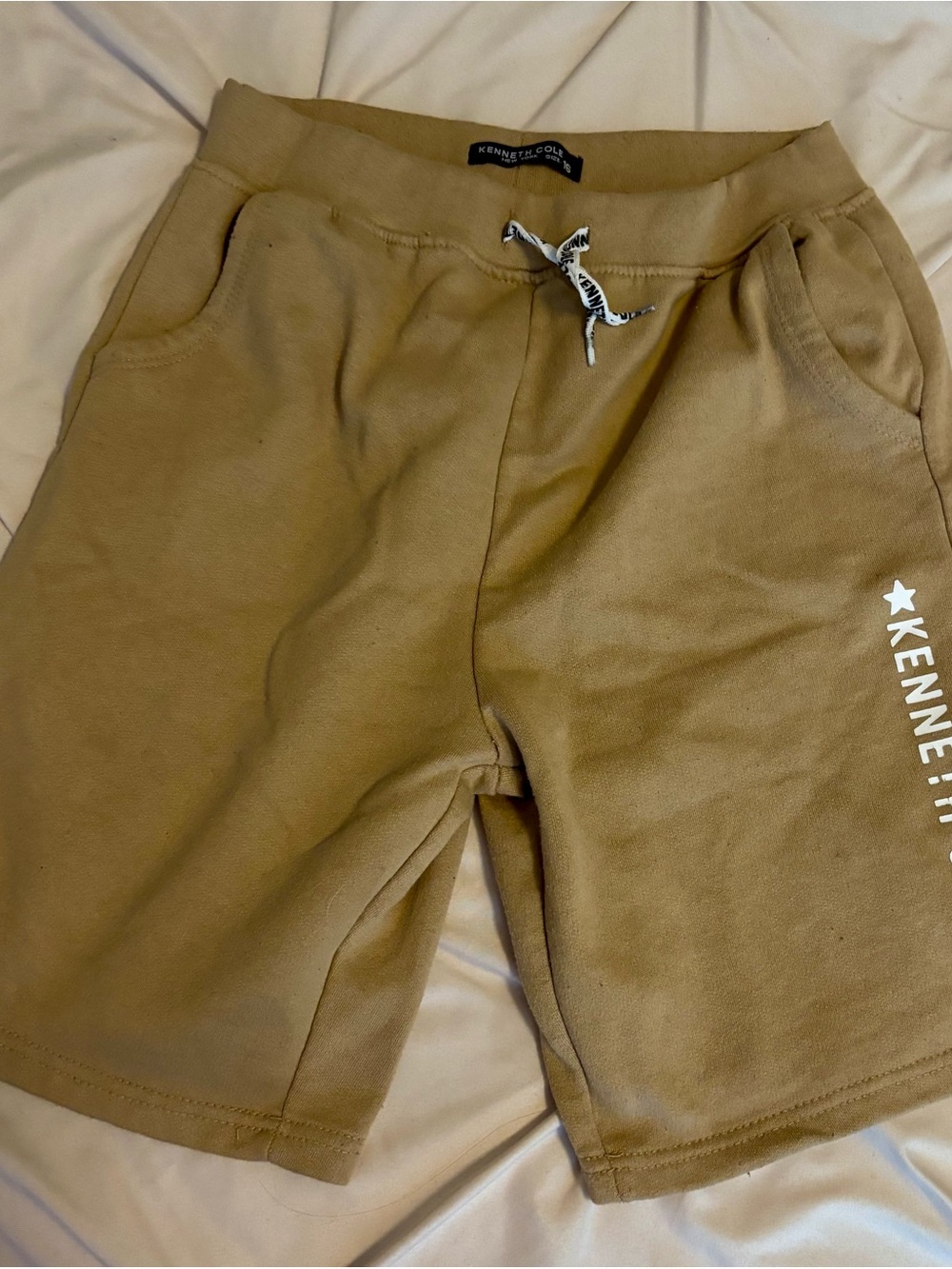 Kenneth Cole Boys Tan Drawstring Shorts